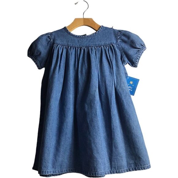 Baby Crew Embroidered Easter Bunnies Collar Denim Dress - Picture 3 of 7